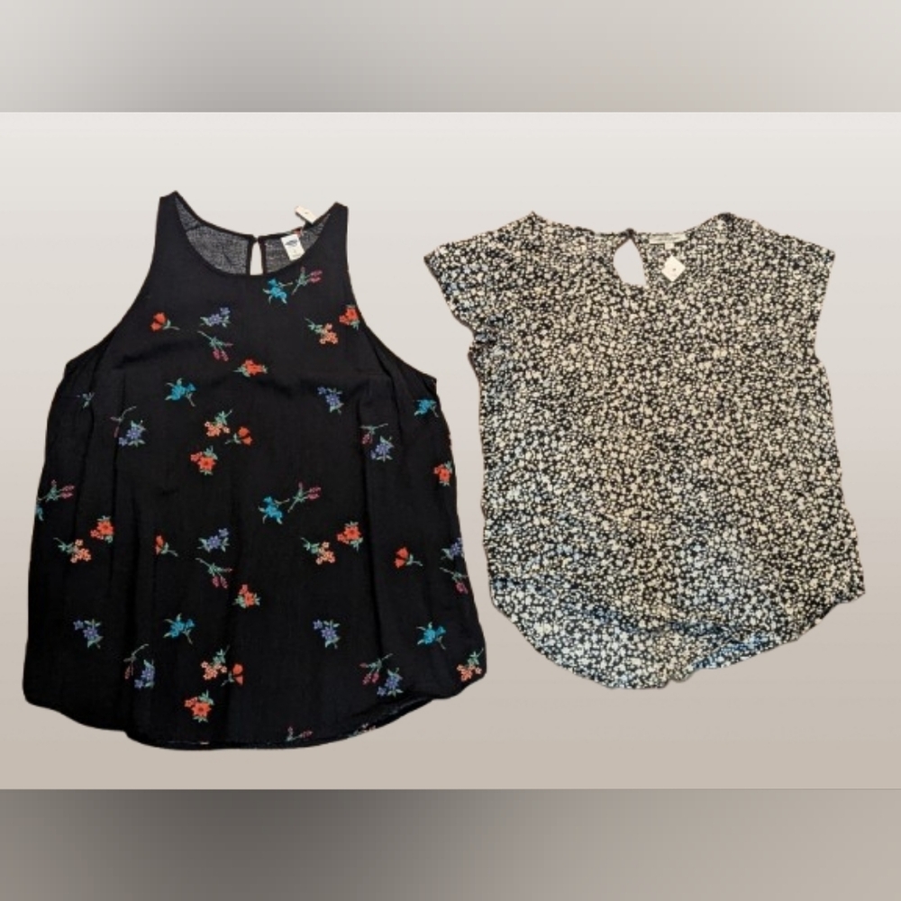 Rose & Rhyme Old Navy Women's Floral and Patterned Tops Size Large